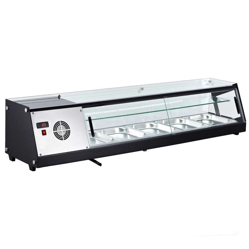 Smeta 44L to 104L Sushi Display Chiller Cheap Horizontal Glass Showcase