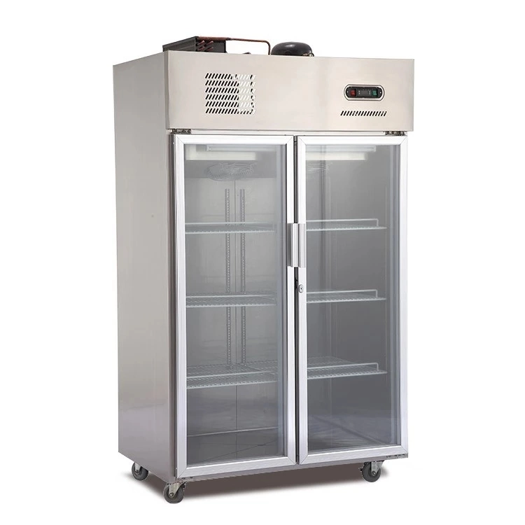 Good Quality Supermarket Equipment Air Cooling Display Glass Door Refrigerator Fridge Cooler