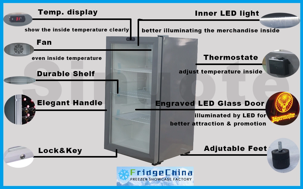 21L Glass Door Mini Fridge for Beverage