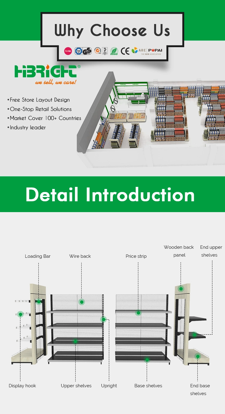 Grocery Store Shop Fitting Equipment Supermarket Display Shelves