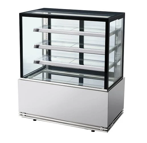 Commercial No Frost System Display Clear Glass Showcase for Cake