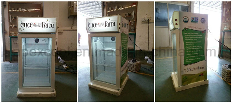 Three Layer Glass Door Commercial Vertical Display Ice Cream Glass Door Freezer