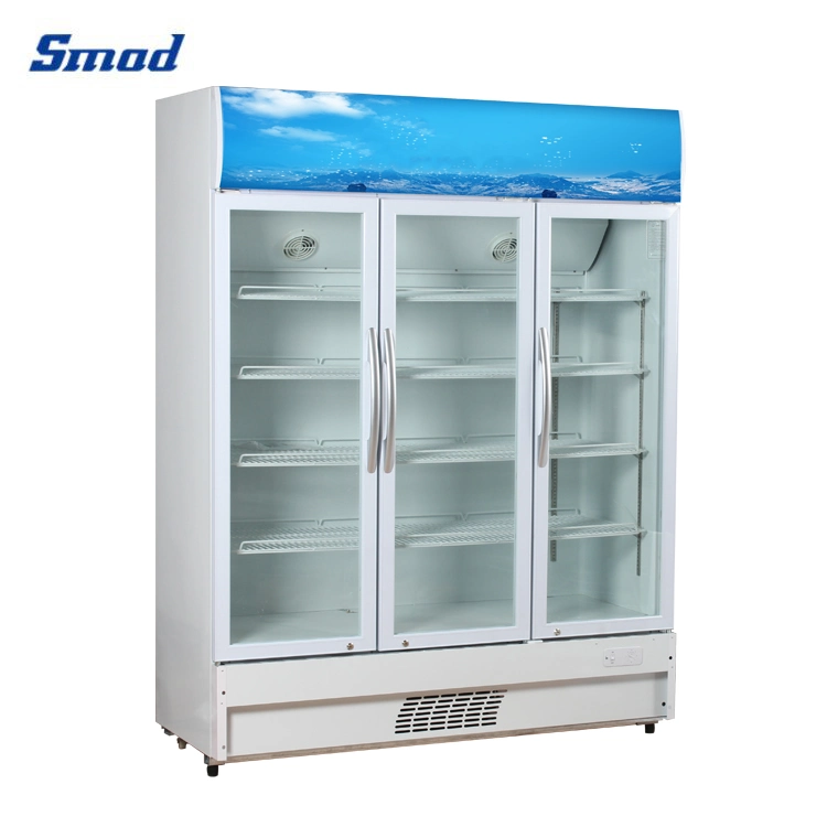 Smeta 34.6 Cu. FT Big Size 3 Doors Supermarket Drink Cooler Refrigerator Showcase