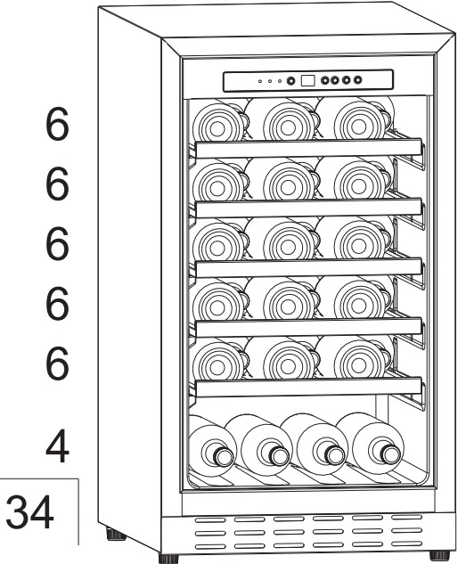 Professional Supplier Custom Wine Cooler Fridge for Sale 1 Zone 34-Bottle Wine Cellar