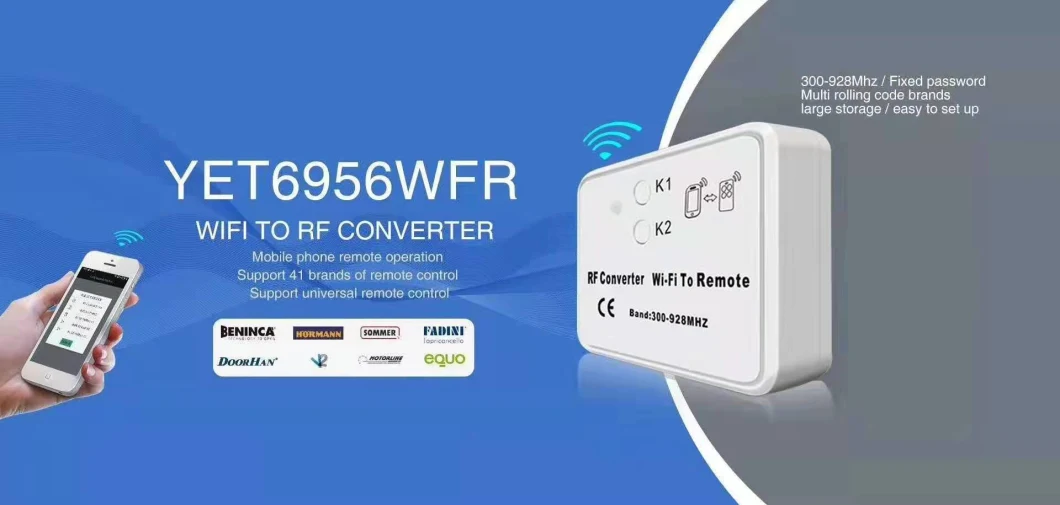 280~868MHz WiFi to RF Converter Replacement Remote Control