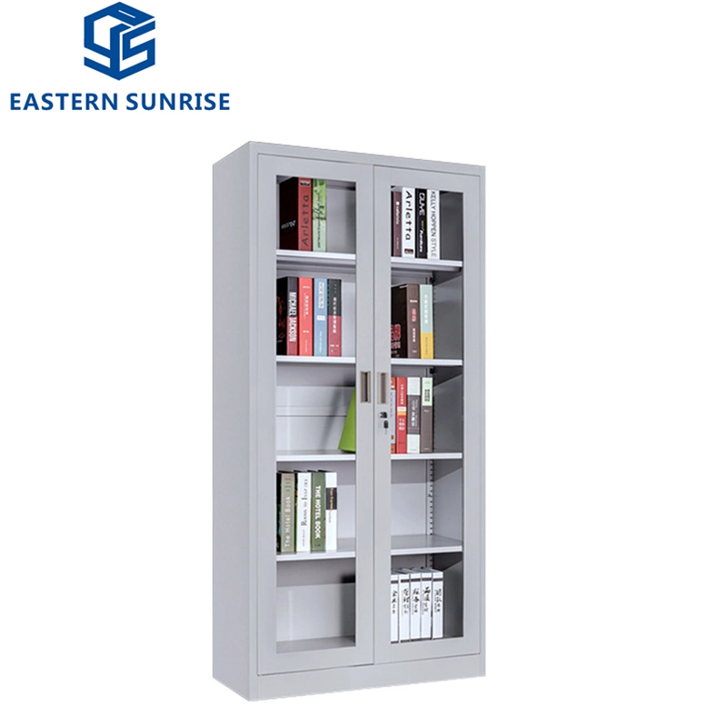 Modern Office Strong Knock Down Glass Door Cabinet