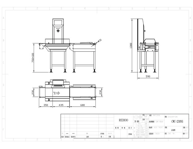 Automatic Check Weight Belt Weighing Scale Roller Conveyor Check Weigher