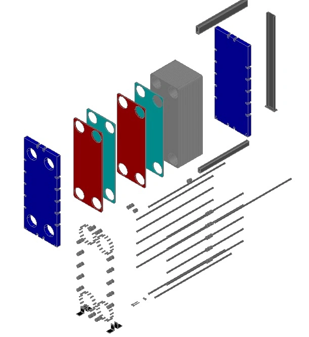 Semi-Welded Paraweld Plate Pair Plate Heat Exchanger