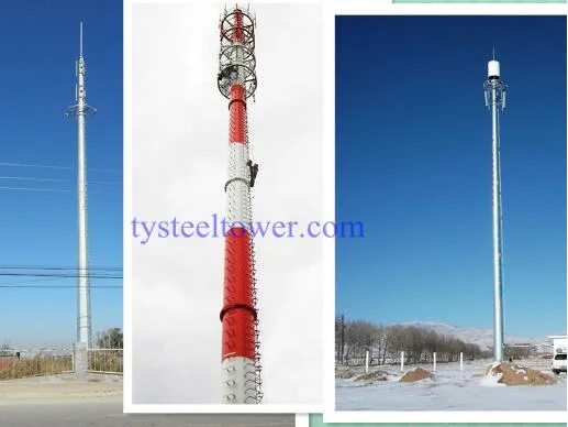 Pipe Telecommunication WiFi Antenna Galvanized Single Tube Communication Tower