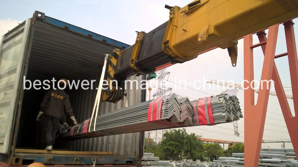 4 Legs Galvanized Power Transmission Line Steel Tower