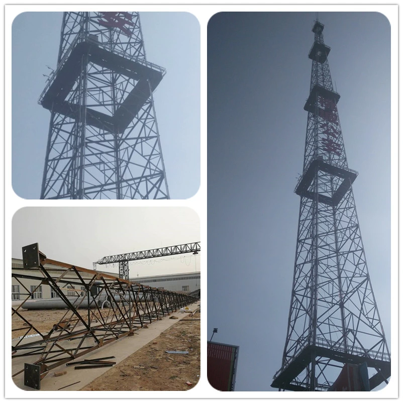 Telecommunication Galvanized Steel Lattice Tower with 4 Legs Self Supporting GSM Bts Mobile Angle Steel Telecom Radar Tower