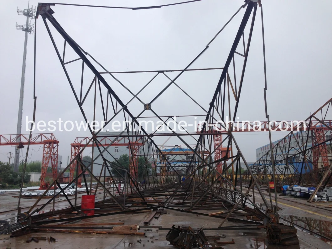 4 Legs Galvanized Power Transmission Line Steel Tower