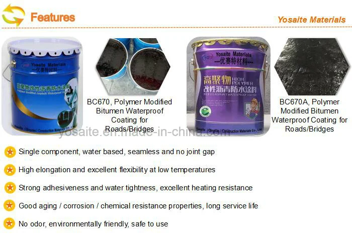 Single Component Coating Polymer Modified Bitumen Waterproof Coating for Roads/Bridges