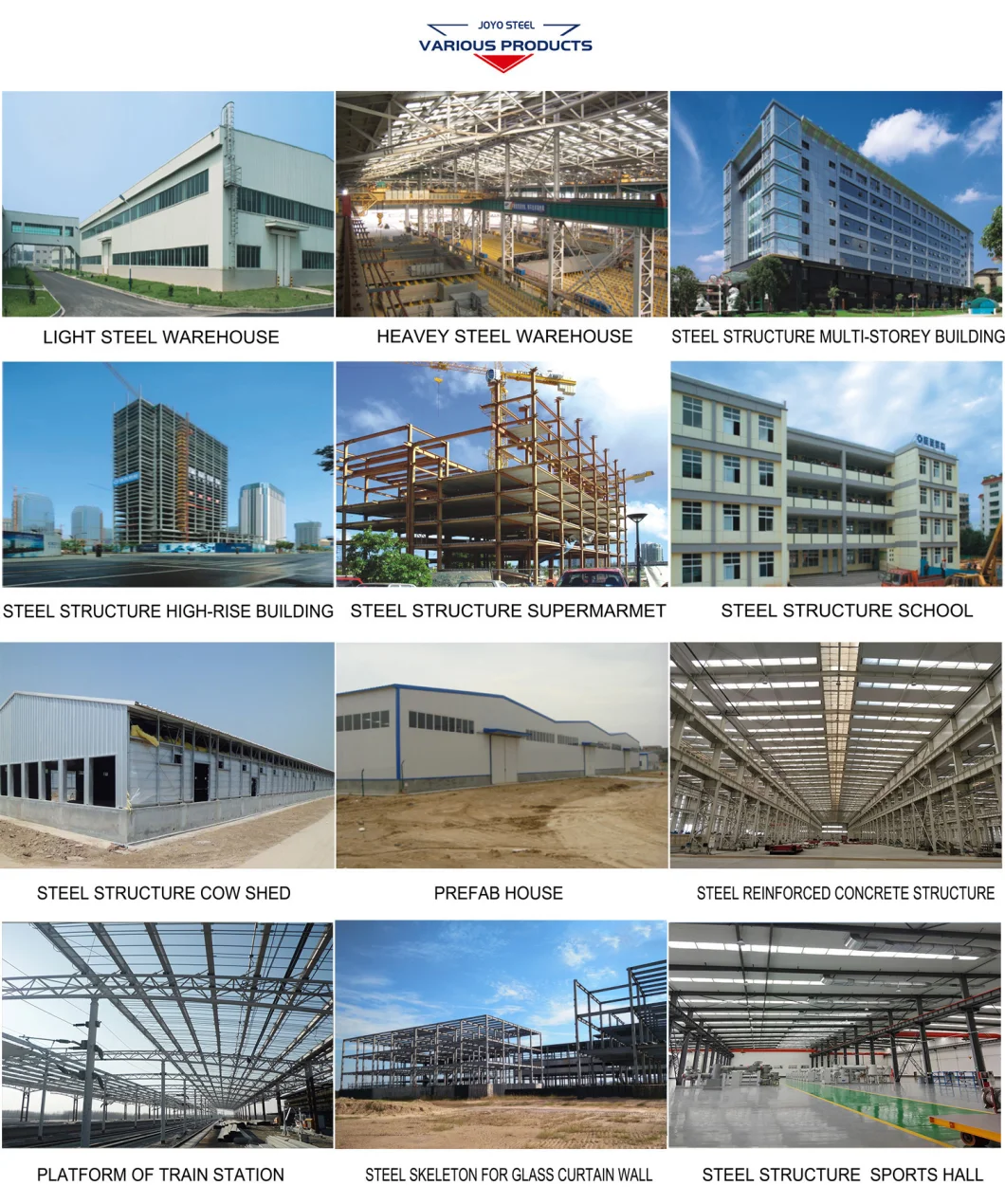 Industrial Steel Frame Building Light Steel Structure Grand Space Warehouse