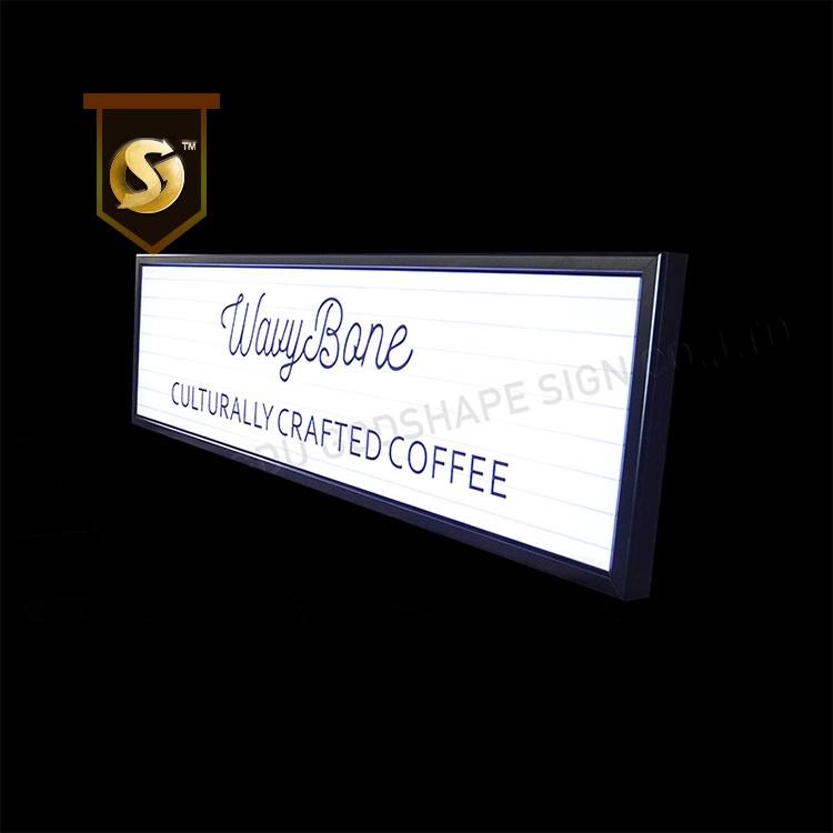 China Outdoor Acrylic Metal Frame Letter Signage Square LED Light Box Illuminated Sign for Wall Mounted