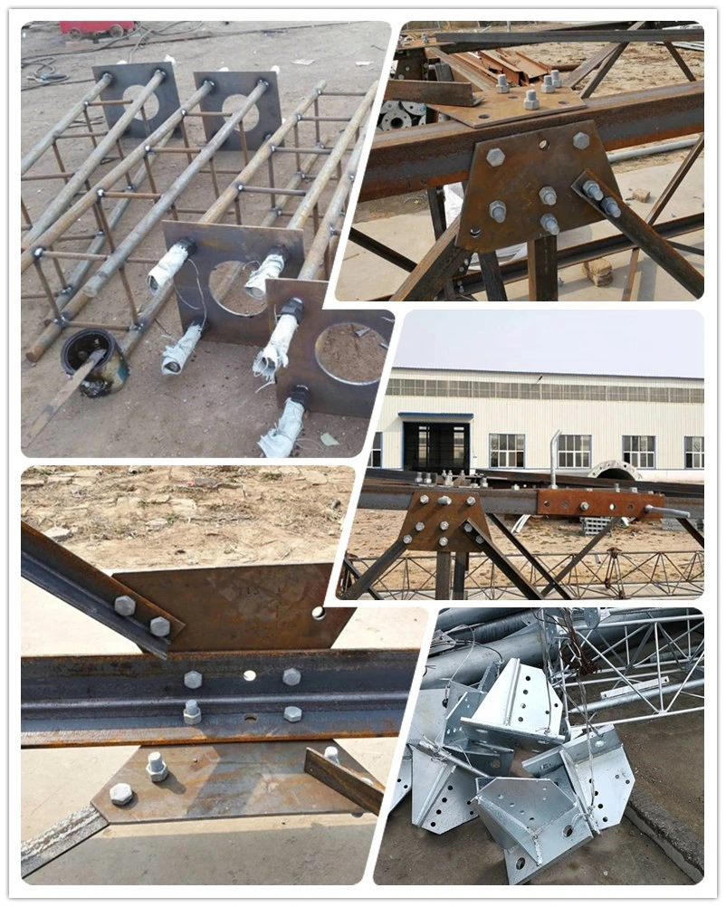 Telecommunication Galvanized Steel Lattice Tower with 4 Legs Self Supporting GSM Bts Mobile Angle Steel Telecom Radar Tower