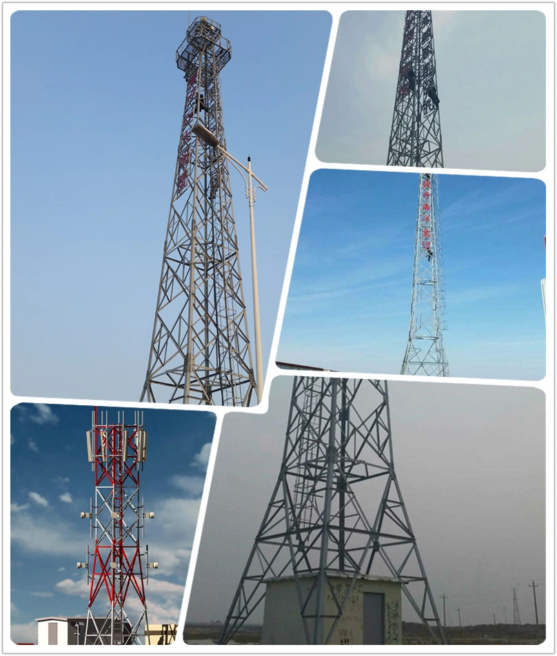 Telecommunication Galvanized Steel Lattice Tower with 4 Legs Self Supporting GSM Bts Mobile Angle Steel Telecom Radar Tower