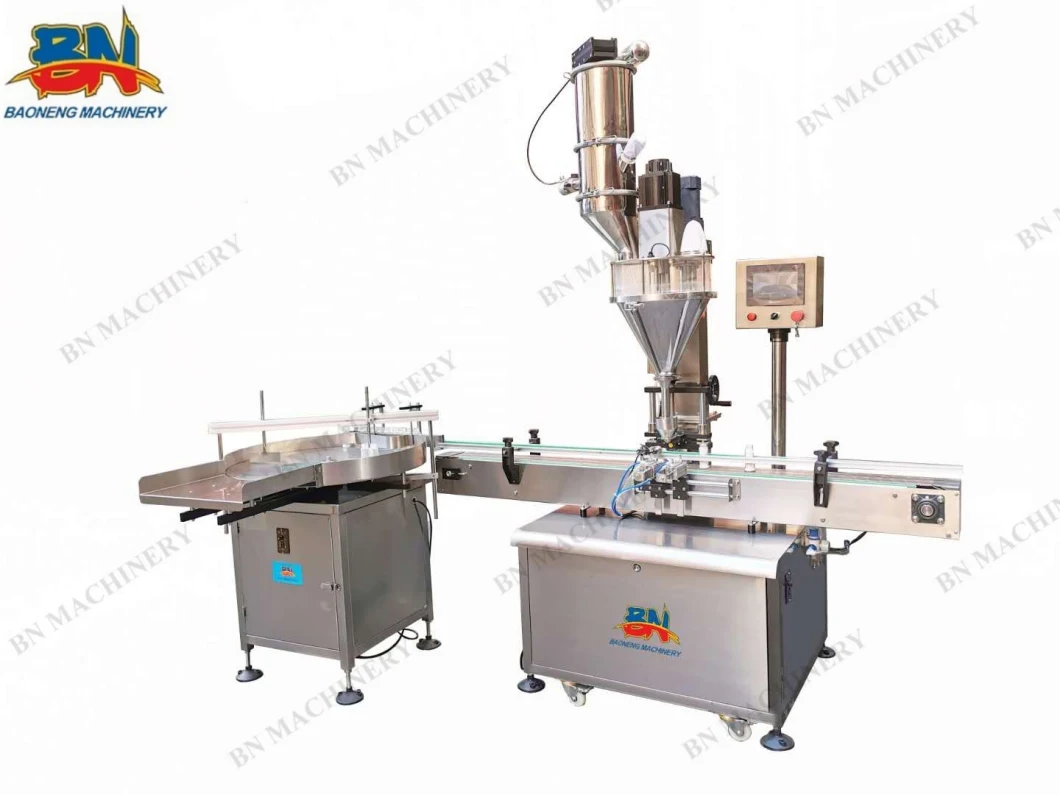 Automatic Bottle Milk Powder Servo Auger Filling Machine with Vacuum Powder Feeding Machinery & Turntable