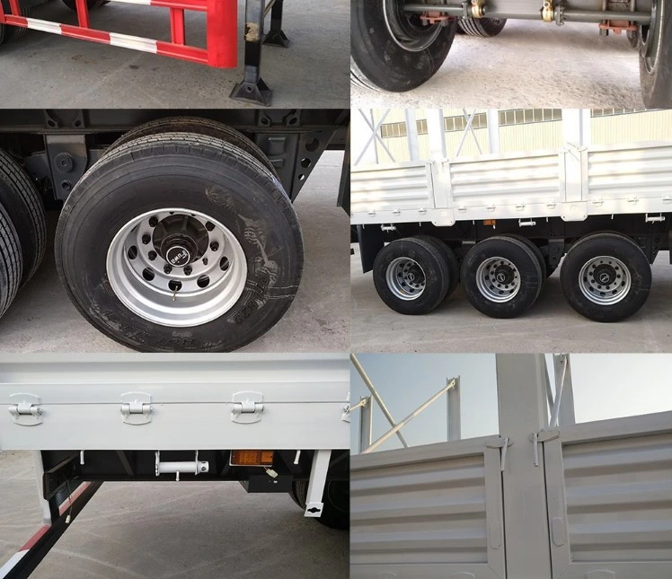 3 Axle 40 Tons 60 Tons Flat Bed Curtain Side Wall Cargo Semi Trailer for Sale