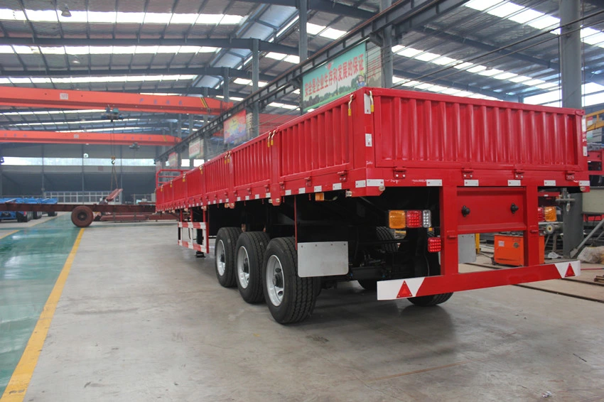 3 Axle 40 Tons 60 Tons Flat Bed Curtain Side Wall Cargo Semi Trailer for Sale