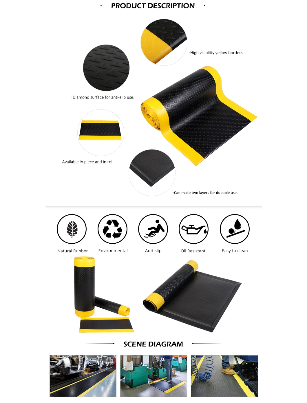 China Manufacturer PVC Industrial ESD Anti Fatigue Mat Anti-Static Mat