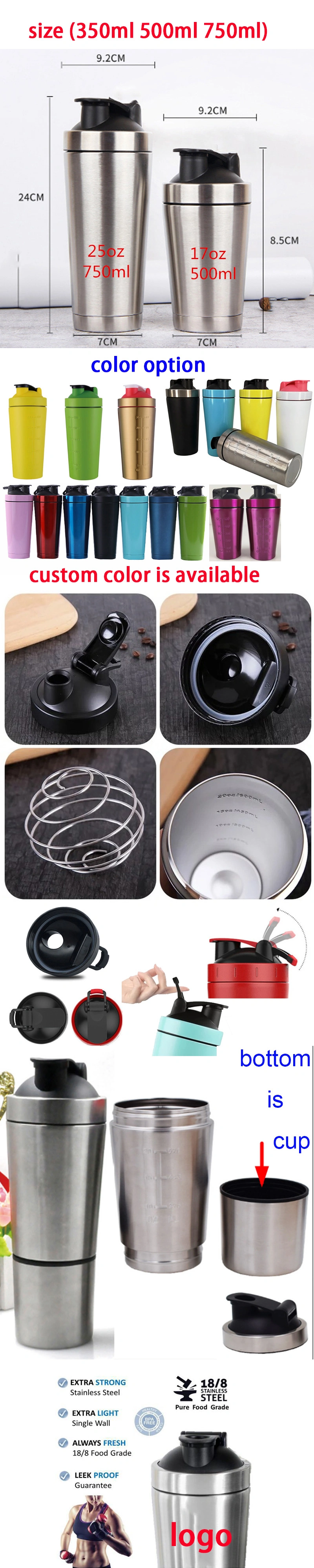 Rechargeable USB Battery Stainless Steel Vortex Shaker Electric Mixer Cup Protein Shaker Bottle 500ml 750ml 17oz 25oz Custom Logo