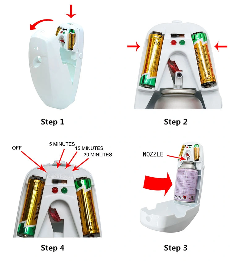 Wall Mounted Battery Operated Toilet Automatic Aerosol Spray Fragrance