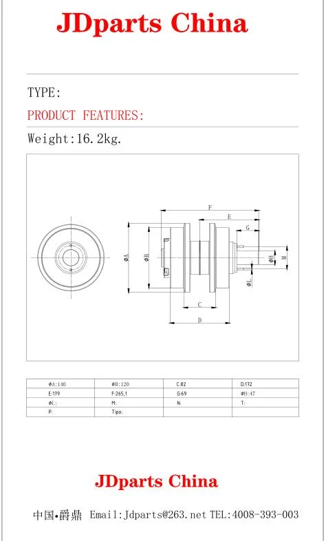 Carrier Roller - OA23160 for Hbxg (SHEHWA) Ty-165-3 Dozer Spare Parts