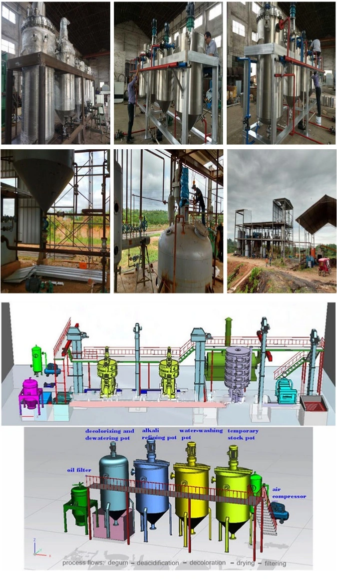 Crude Palm/Sunflower/Soybean/Sesame Oil Refining Machine Mini Oil Refinery Plant Edible Oil Refinery
