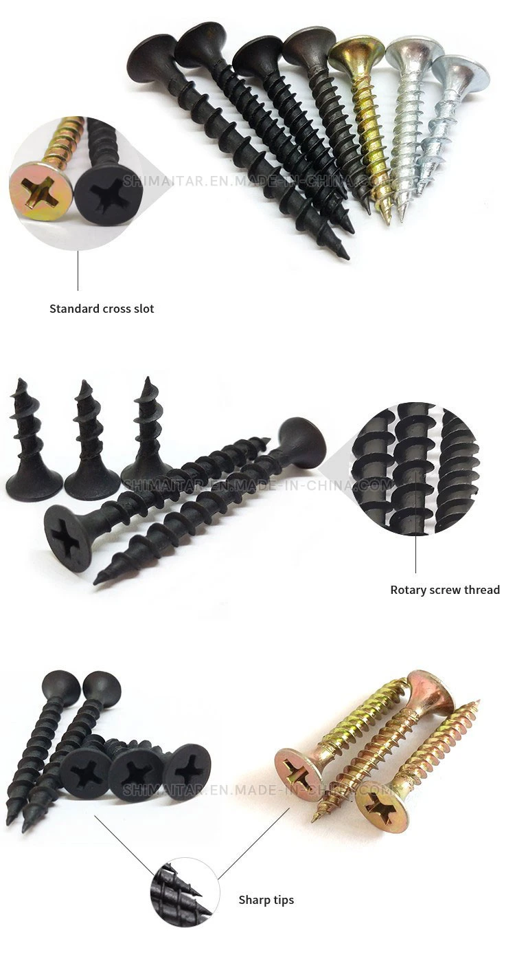 High Quality Black Phosphated Fine Thread Drywall Screw Drywall to Drywall