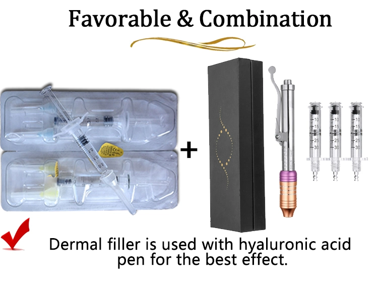 Top Quality 2ml Dermal Filler Injector Crossed Linked Hyaluronic Acid Gold Hyaluron Gel Pen