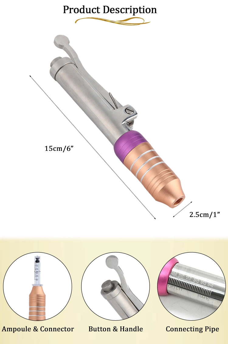 Top Quality 2ml Dermal Filler Injector Crossed Linked Hyaluronic Acid Gold Hyaluron Gel Pen