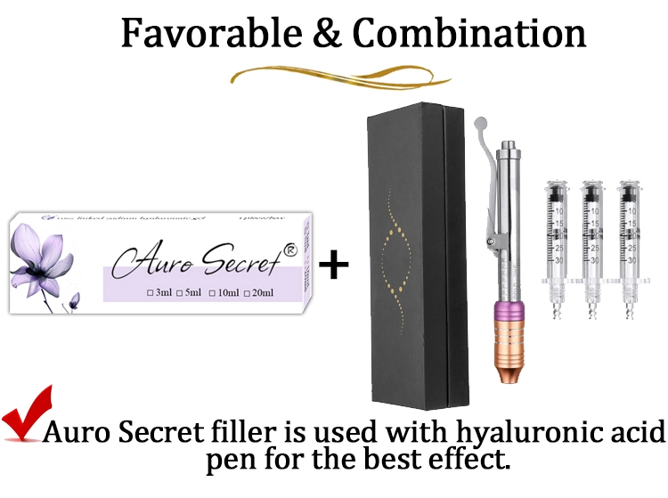 Top Quality 2ml Dermal Filler Injector Crossed Linked Hyaluronic Acid Gold Hyaluron Gel Pen