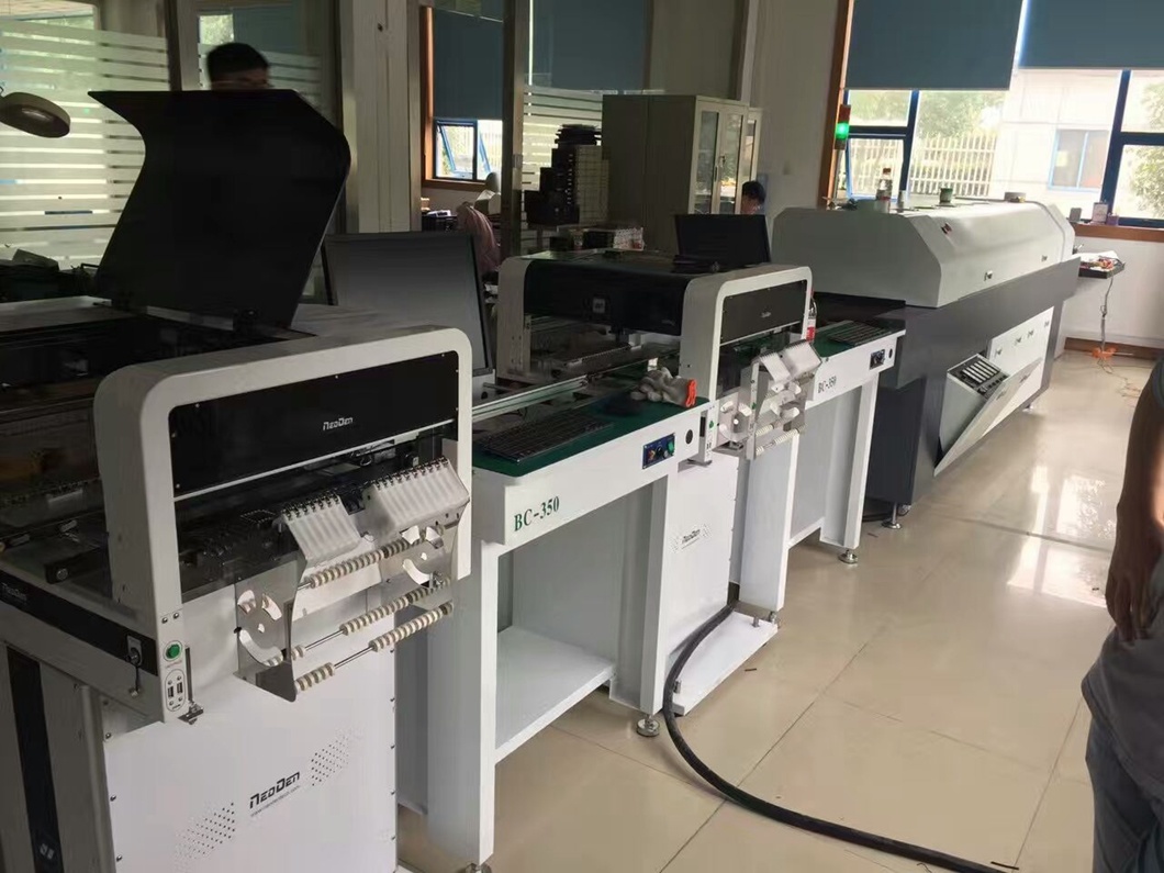 SMT Assembly Production Line with Chip Mounter (NeoDen4) Soldering Oven (T5) and Screen Printer (FP2636)
