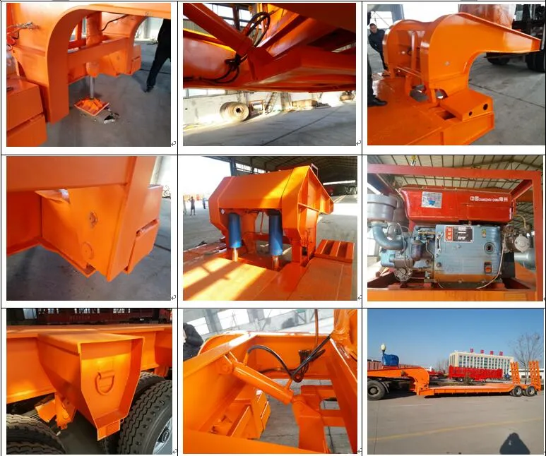 2 Lines/3 Lines/4 Lines Heavy Duty Low Bed Semi Trailer