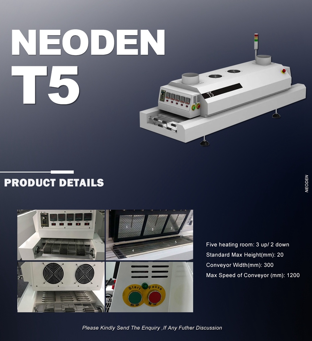 SMT Assembly Production Line with Chip Mounter (NeoDen4) Soldering Oven (T5) and Screen Printer (FP2636)