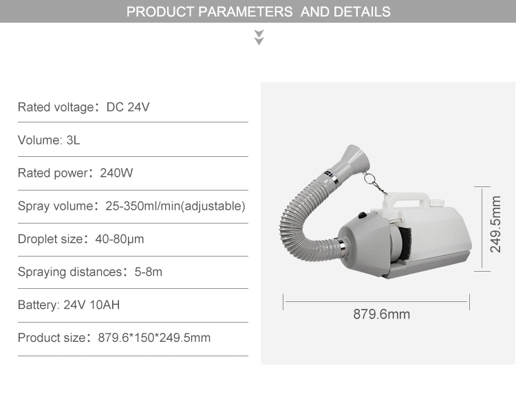 Mircophy Battery Rechargeable Bacteria Control Ulv Cold Fogger