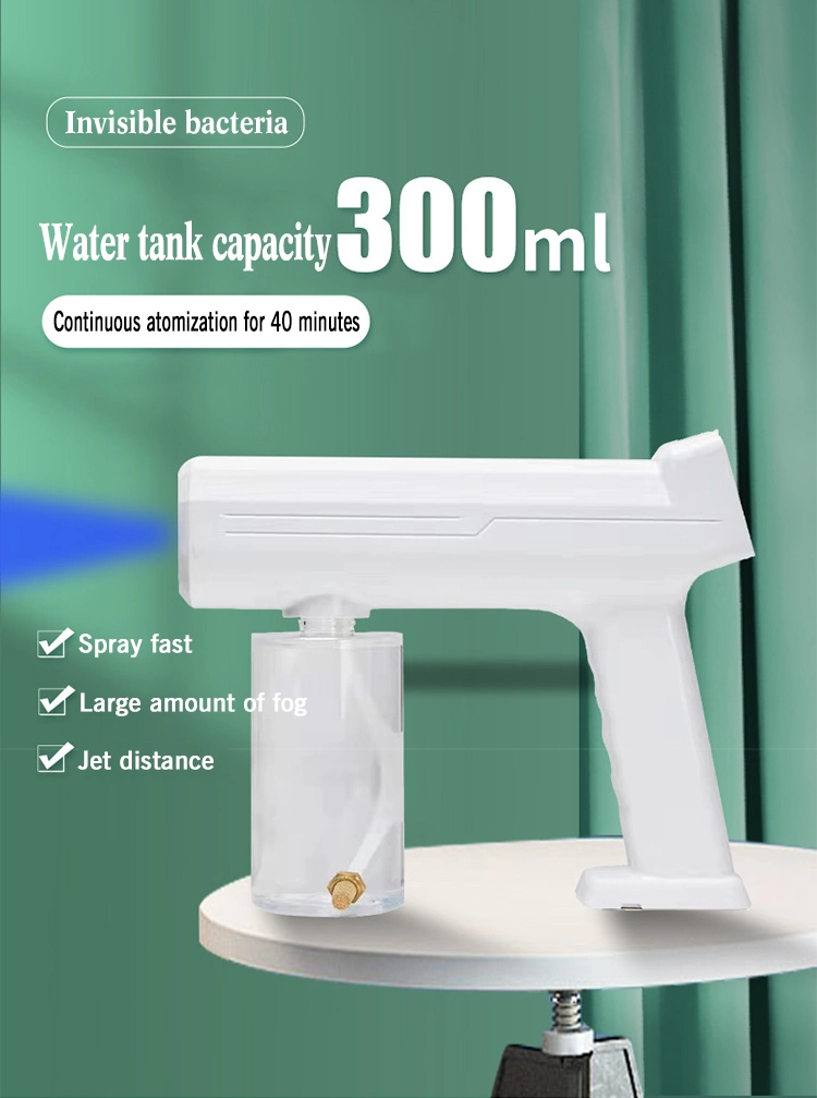 Handheld Fogger Machine Touch Screen Rechargeable Atomizing Sprayer Blue Light Steam Nano Spray Gun for Disinfection