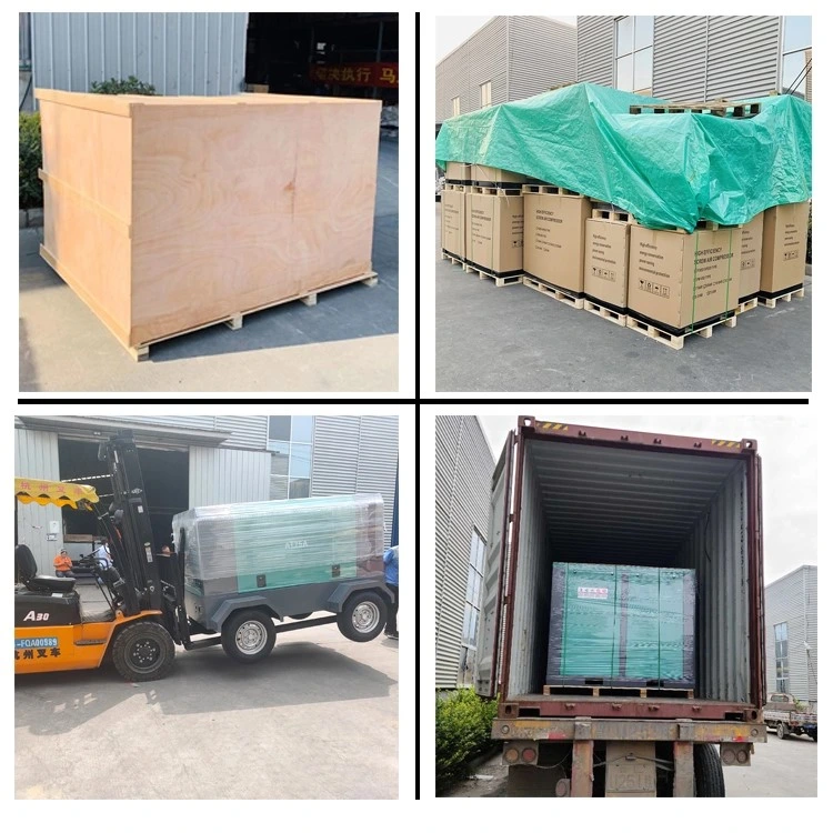 90kw 8bar Double-Stage Electric Screw Portable Air Compressor for Spray Painting