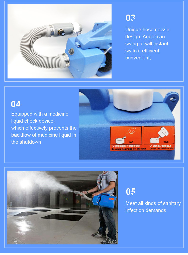 Fogger Ulv Cold Fog Sprayer Ultra Low Volume Hospital Disinfection Handheld Chemical Nano Dry for Fumigation Fogging Machine