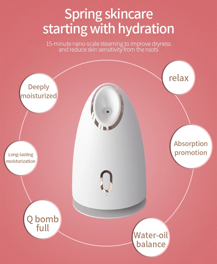 Household Professional Nano Ionic Hot Steam Face Mister and Deeply Moisture Vaporizador Facial Steamer Machine