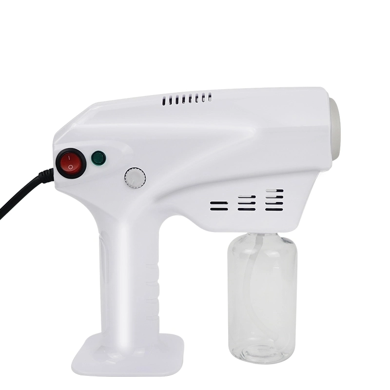 Electric Blue Ray Disinfection Fog Sprayer Sanitizer Atomizer Smoke Machine Bluelight Nano Steam Gun for Skin or Hair