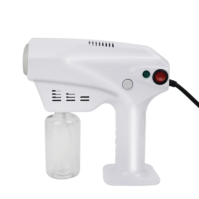 Electric Blue Ray Disinfection Fog Sprayer Sanitizer Atomizer Smoke Machine Bluelight Nano Steam Gun for Skin or Hair