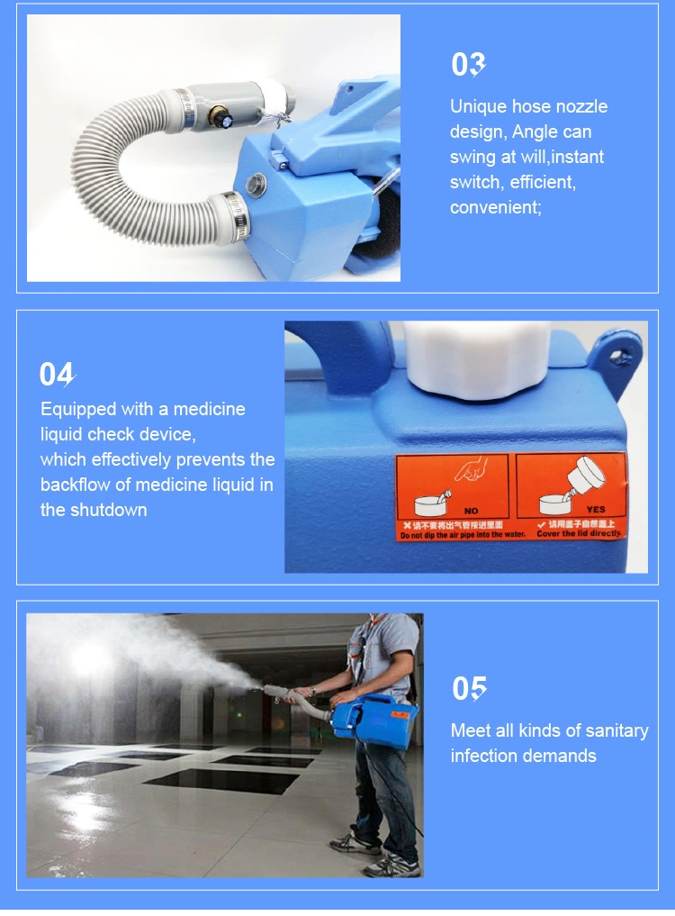 7L Portable Ulv Cold Electric Low Volume Hospital Sterilization Disinfection Sprayer for Virus