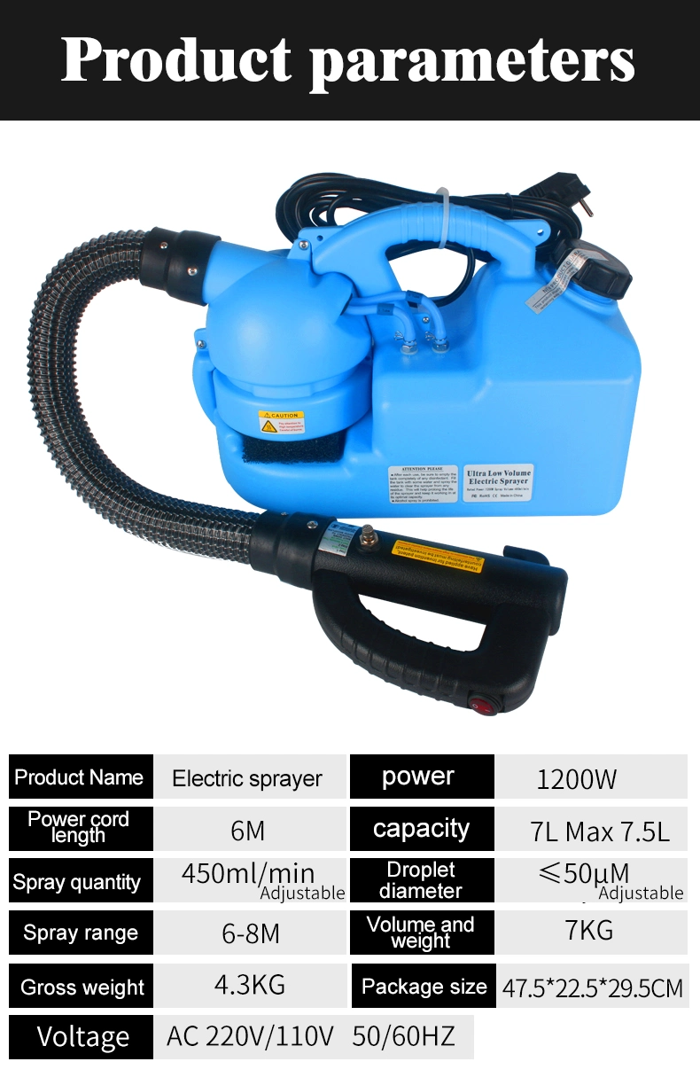 Best Selling 220V 7L Ulv Virus/Germ/Pest Killing Fogger Hose Sprayer