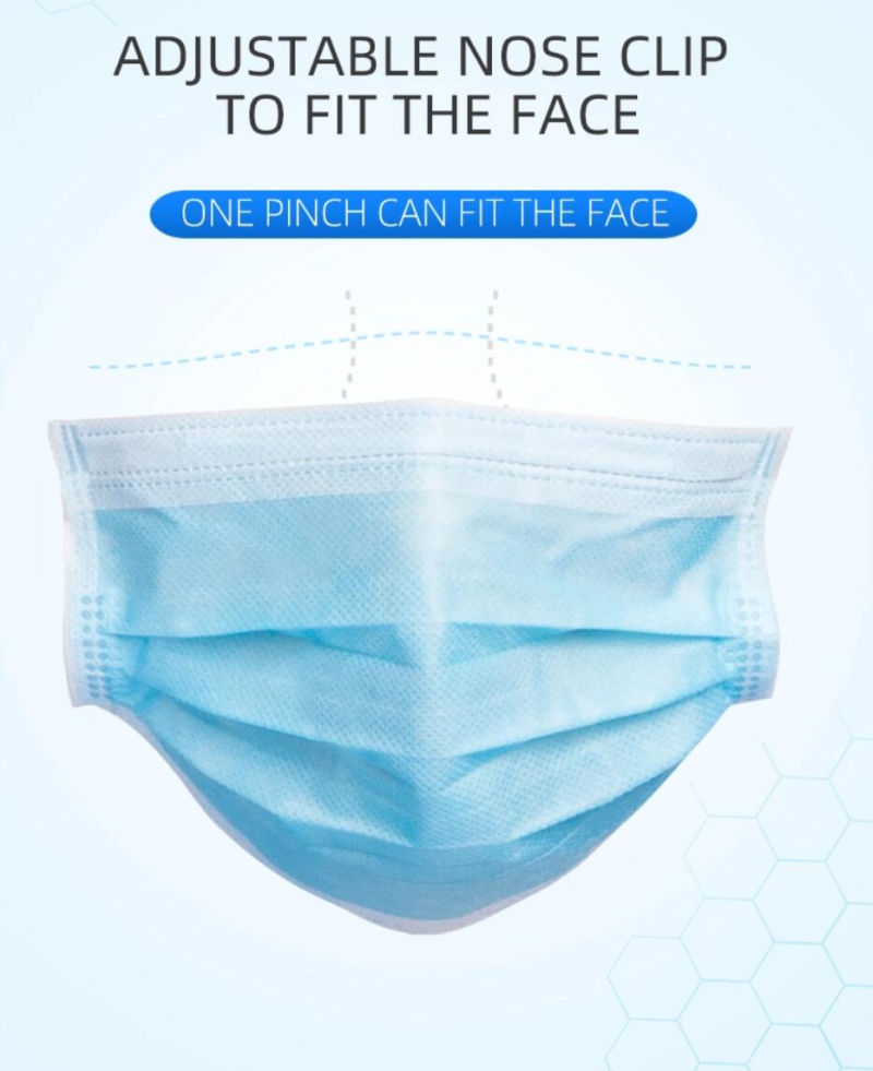 Wholesale Disposable 3-Ply Non Woven Face Mask Protection
