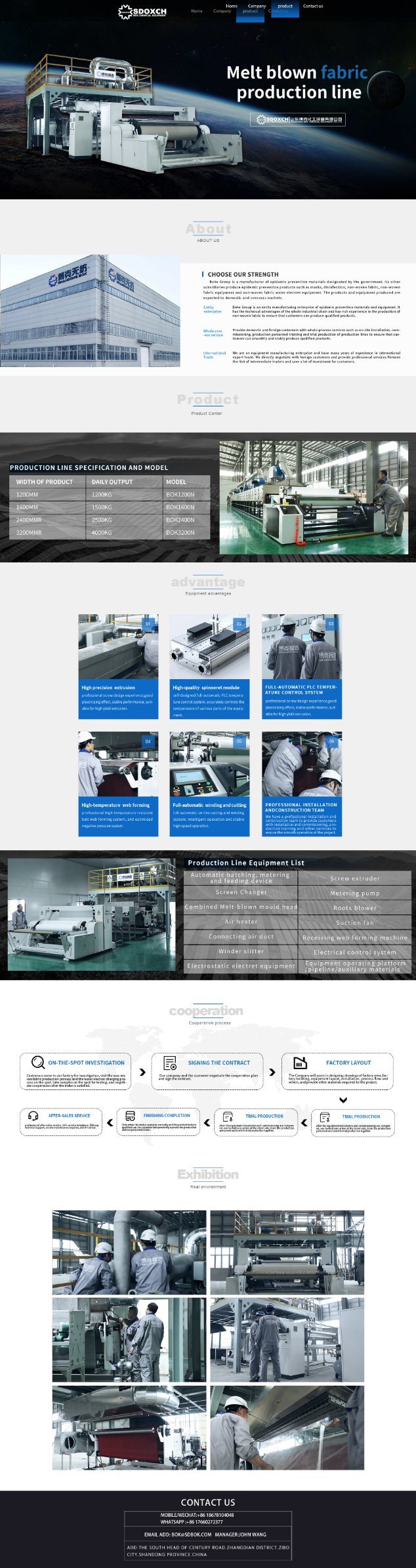 Shandong Factory Bok Melt-Blown Nonwoven Fabric Production Line