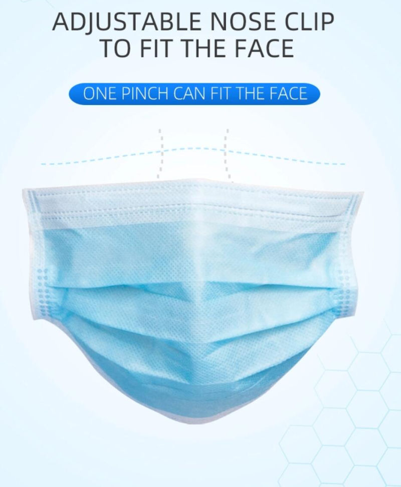 Wholesale Disposable 3-Ply Non Woven Face Mask Protection