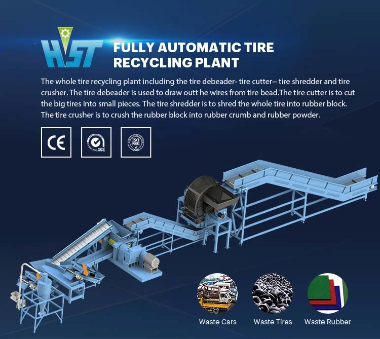 Tire Recycling Business Tyre Processing Plant Scrap Old Tyre Recycling Plant