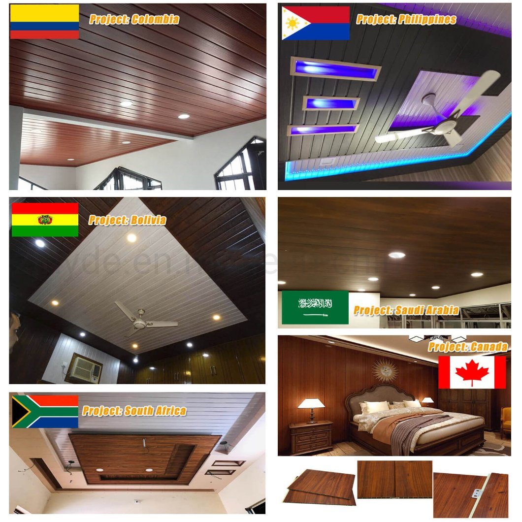 China Supplier 250mm Plafond Lambris PVC 3D Roof Ceiling Design Laminate Plastic Wave Wall Panel Board